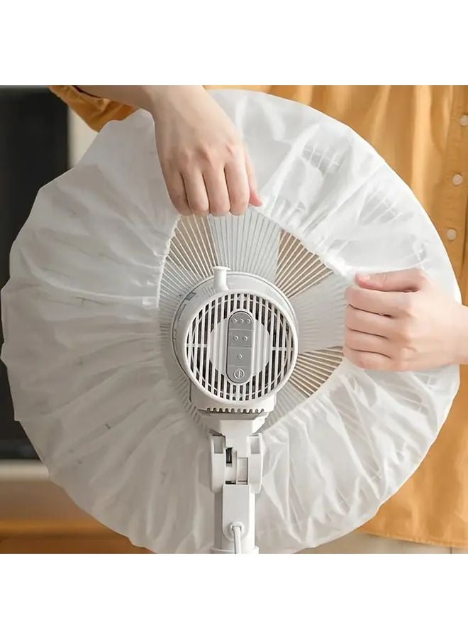 White Round Fan Cover Waterproof Dustproof for Electric Fans Commercial Cleaning Model S - Image 1